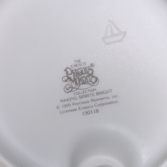 🆕 Vintage PRECIOUS MOMENTS ENESCO 1995 Making Spirits Bright Figurine Christmas - Picture 8 of 12